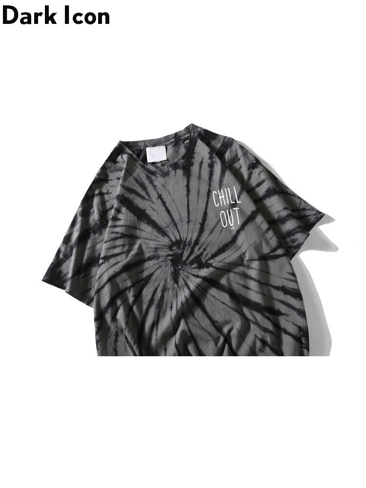 750x1000 Dark Icon Chill Out Paisley Tie Dyeing Hip Hop T Shirt Men Round