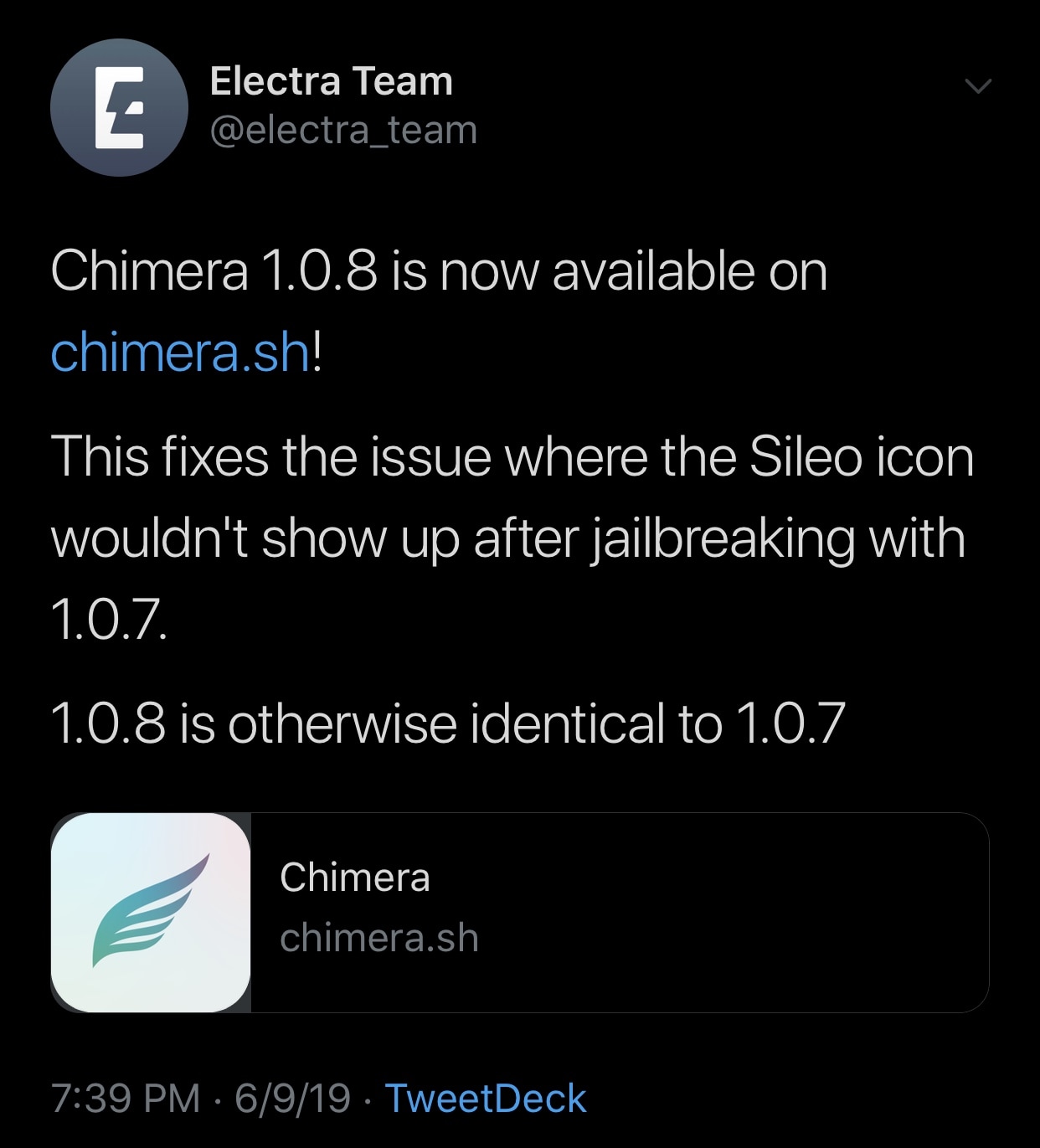 1242x1371 Electra Team Releases Chimera To Fix A Sileo Icon
