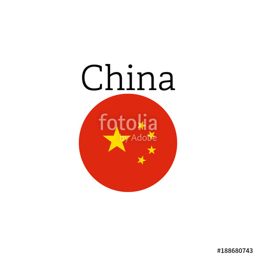 500x500 China Flag Icon Round Vector Illustration Icon Stock Image