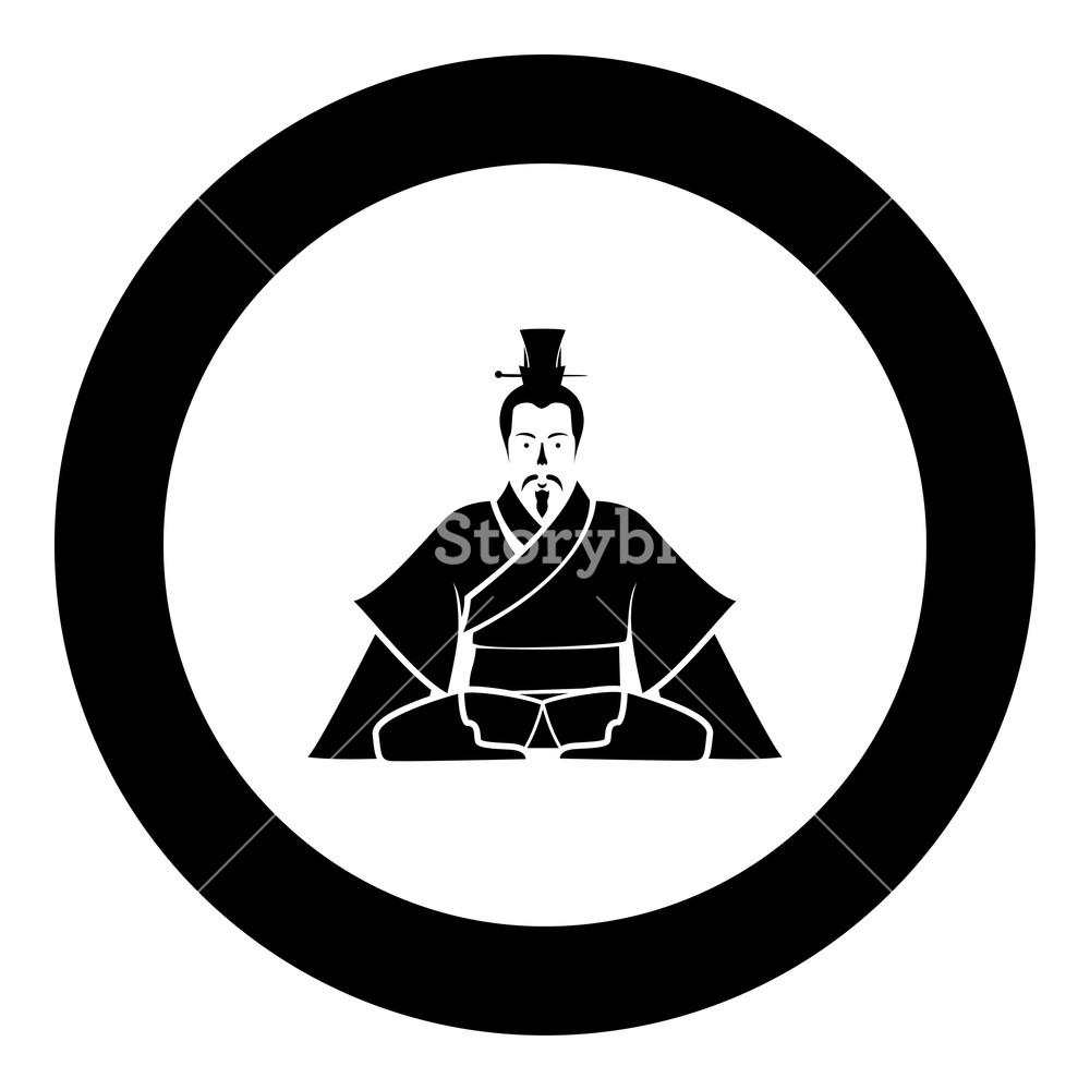1000x1000 Emperor Of China Icon In Round Black Color Vector Illustration