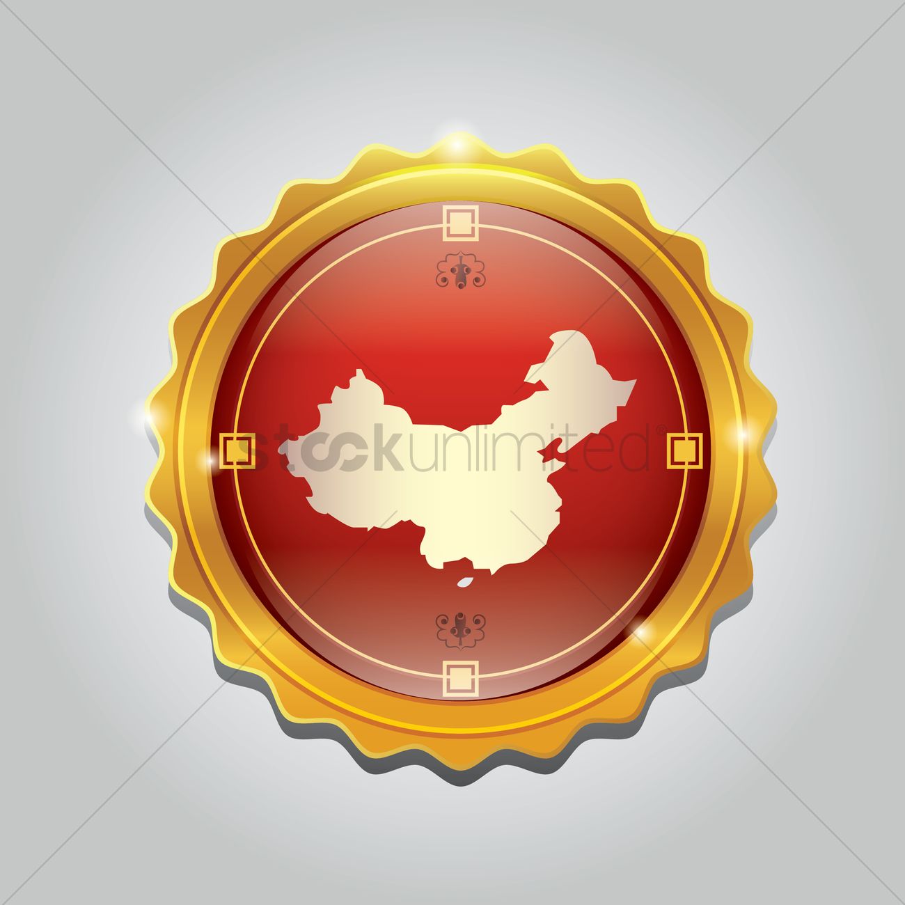 1300x1300 China Map Icon Vector Image