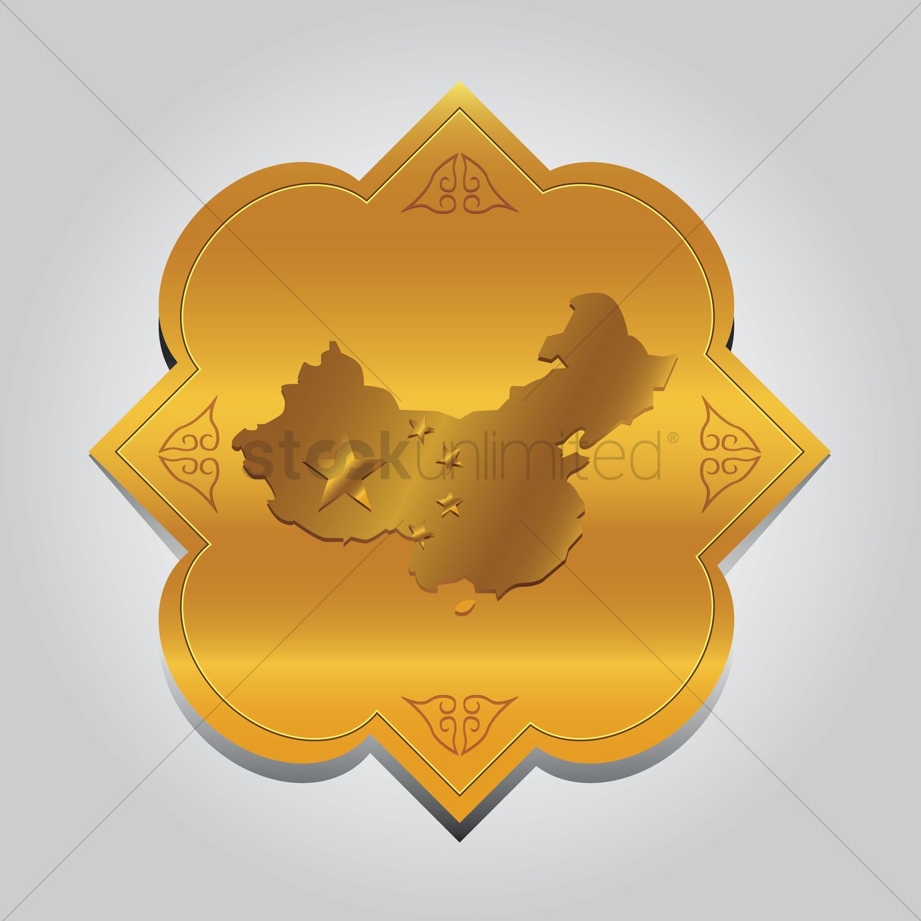 1300x1300 China Map Icon Vector Image