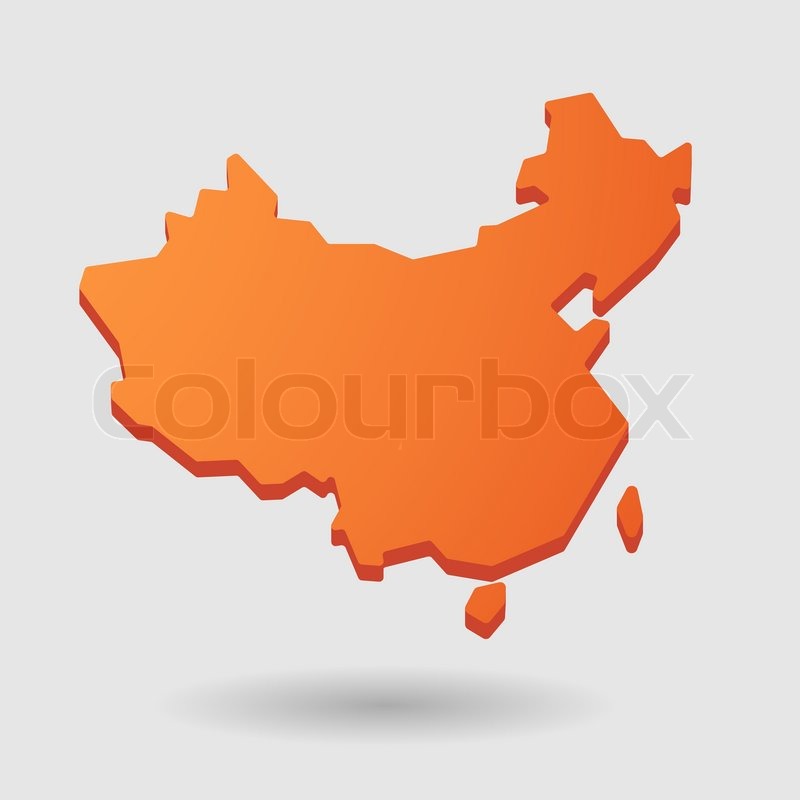 800x800 Illustration Of A Orange China Map Stock Vector Colourbox
