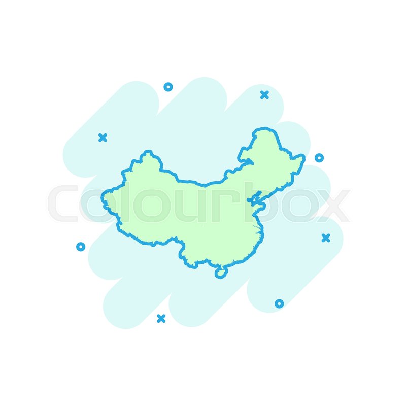 800x800 Cartoon Colored China Map Icon In Stock Vector Colourbox