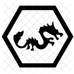 256x256 Chinese Dragon Icon Of Glyph Style