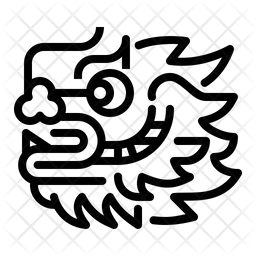 256x256 Chinese Dragon Icon Of Line Style