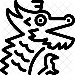 256x256 Dragon Icon Of Line Style