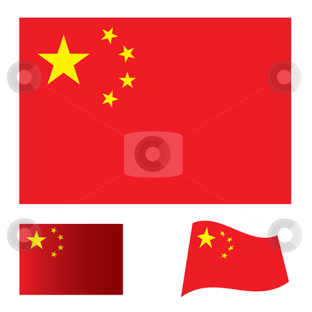 450x450 China Flag Set Stock Vector