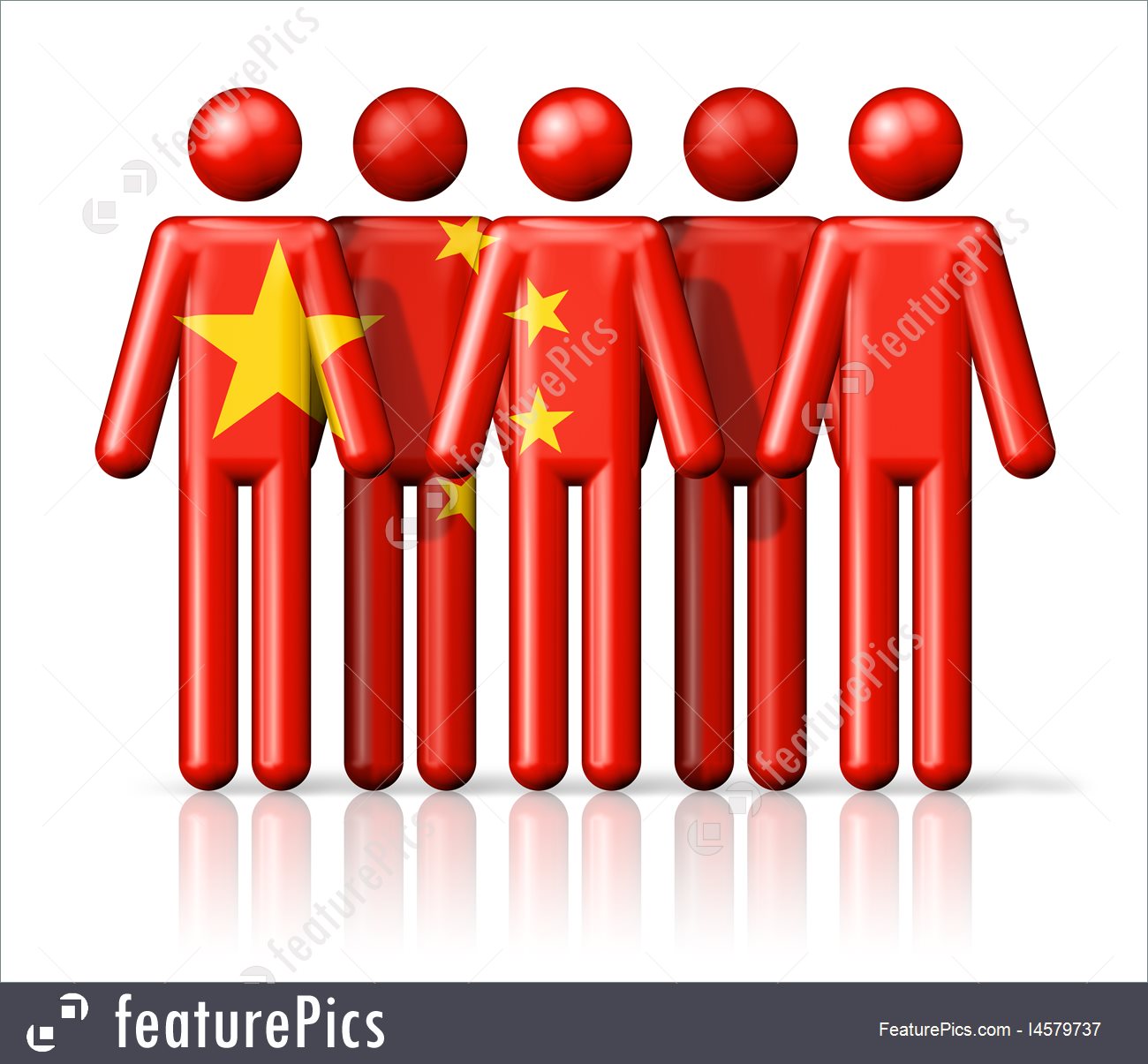 1300x1205 Illustration Of Flag Of China On Stick Figure