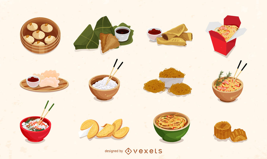 900x536 Chinese Food Icon Set
