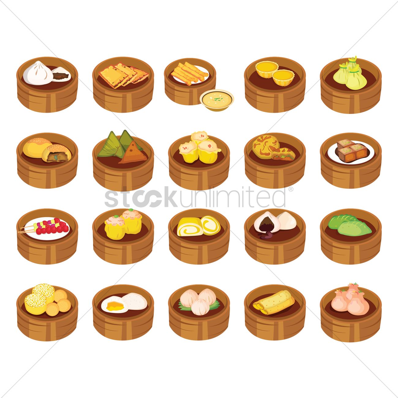 1300x1300 Set Of Chinese Food Icons Vector Image