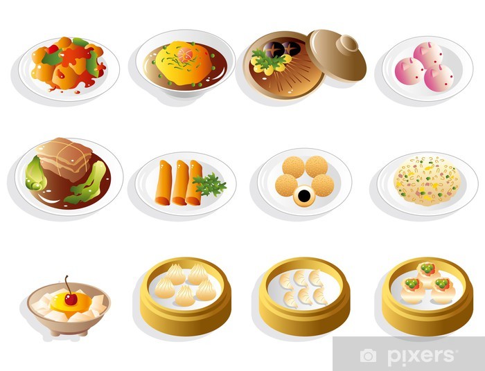 700x536 Cartoon Chinese Food Icon Set Wall Mural We Live To Change