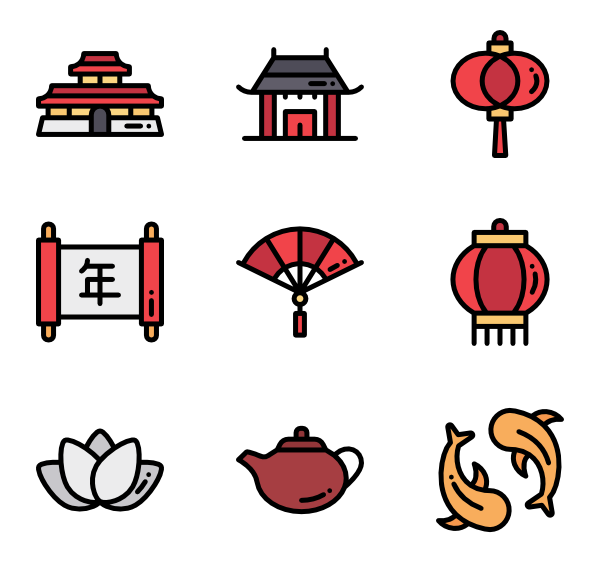 600x564 Chinese Temple Icons