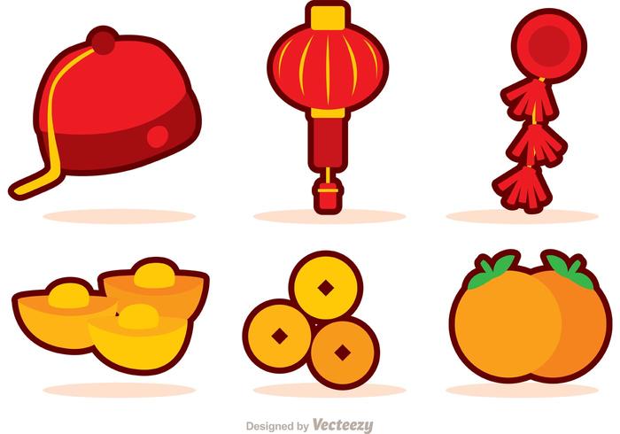 700x490 Chinese New Year Icons Vector