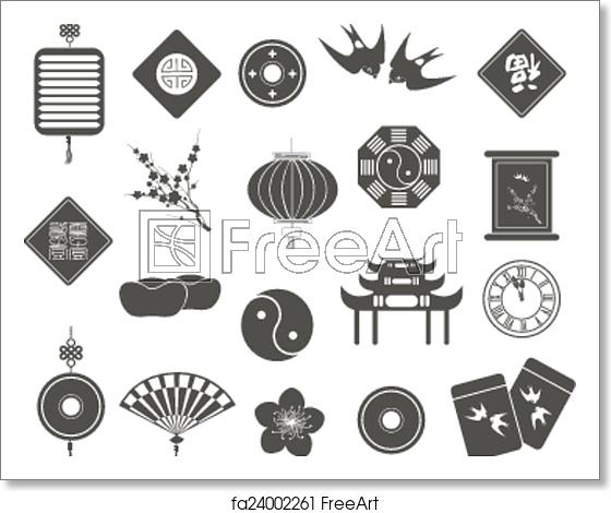 560x470 Free Art Print Of Chinese New Year Icons Freeart