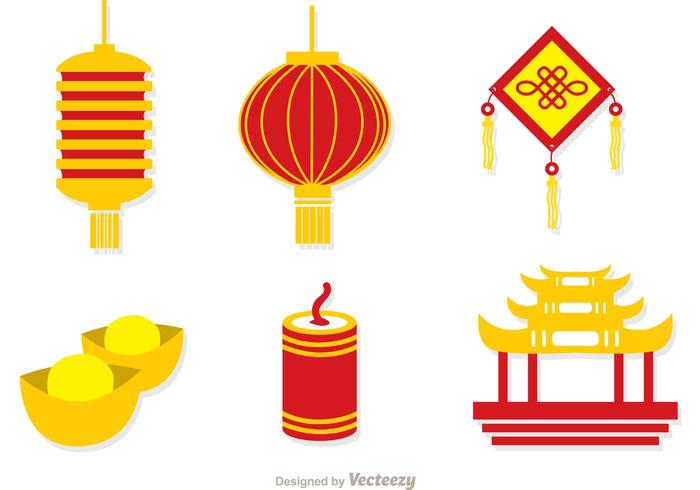 700x490 Chinese Lunar New Year Icons Vector