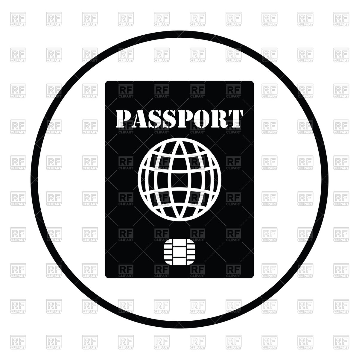 1200x1200 Passport With Chip Icon Vector Image Of Signs, Symbols, Maps