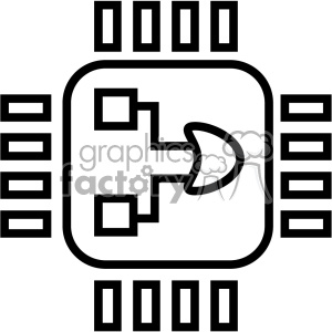 300x300 Computer Micro Processor Chip Icon Clipart Royalty Free Gif