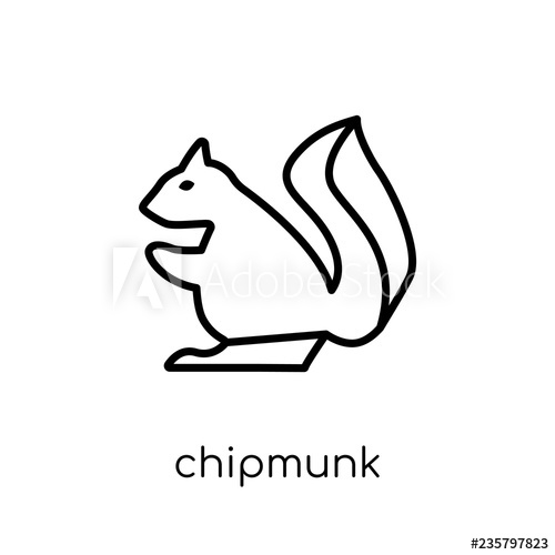 500x500 Chipmunk Icon Trendy Modern Flat Linear Vector Chipmunk Icon