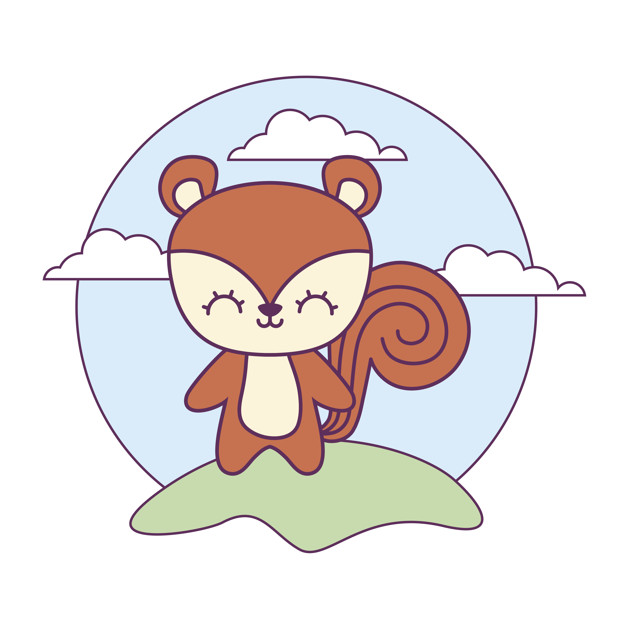 626x626 Cute Chipmunk Animal In Natural Landscape Isolated Icon Vector