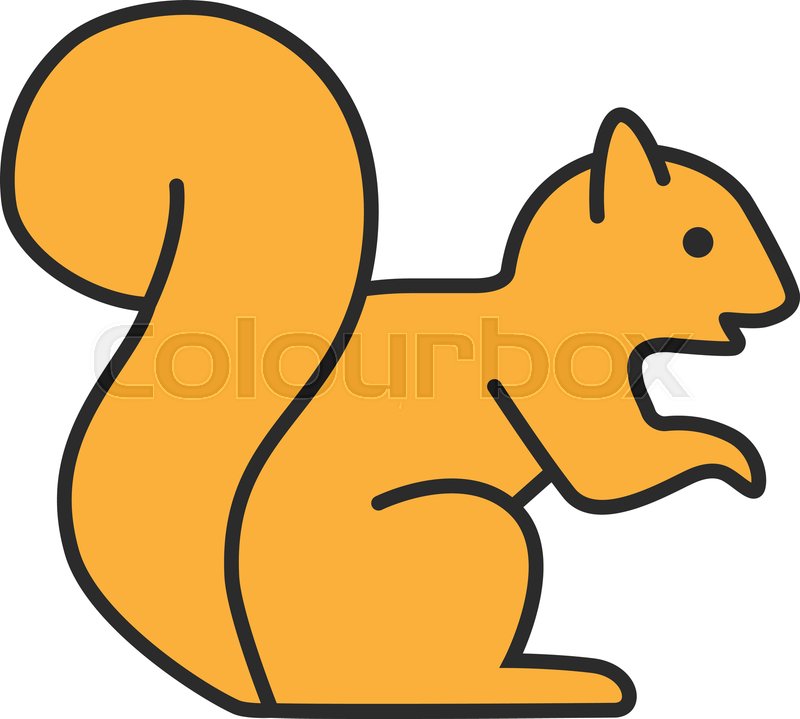 800x719 Squirrel Color Icon Chipmunk Stock Vector Colourbox