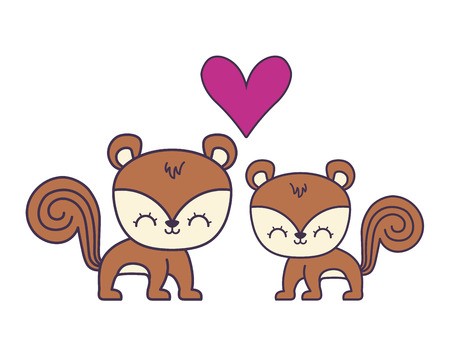 450x357 Couple Of Cute Chipmunk Animal Icon Vector Illustration Design