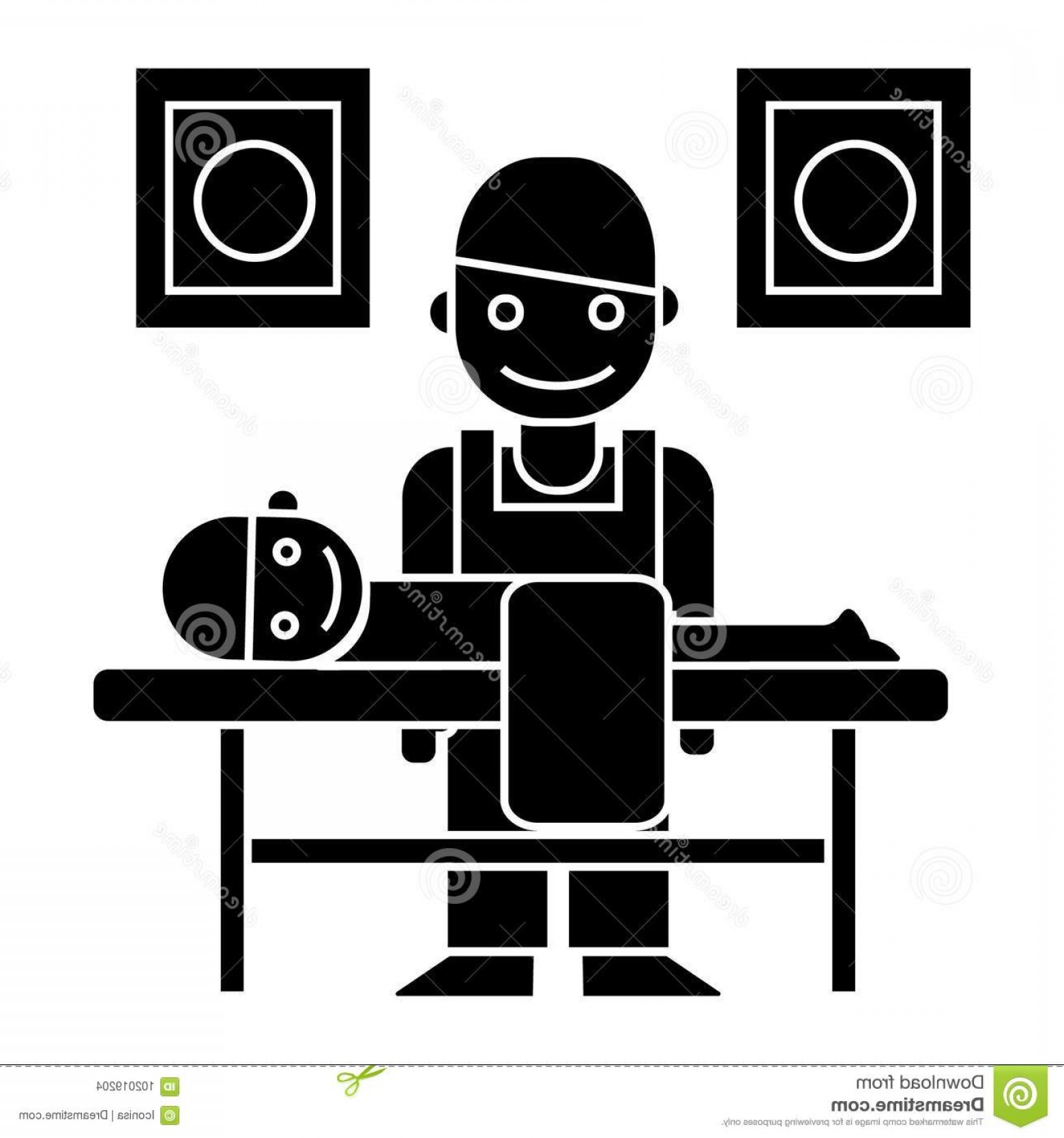 1560x1668 Masseur Chiropractor Icon Vector Illustration Black Sign Isolated