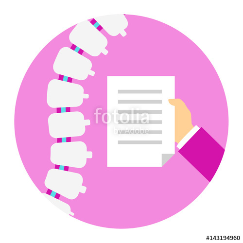 500x500 Principles Of Chiropractic Medical Flat Icon Vector Stock Image