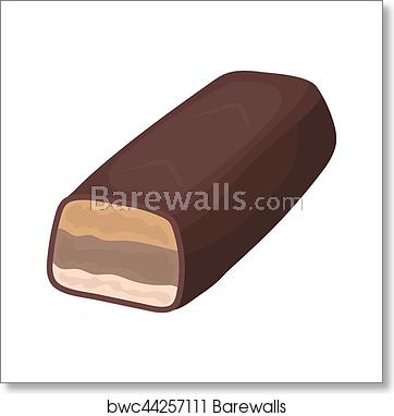 362x382 Chocolate Bar Icon In Cartoon Style Isolated On White Background