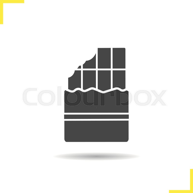 800x800 Bitten Chocolate Bar Icon Drop Shadow Stock Vector Colourbox