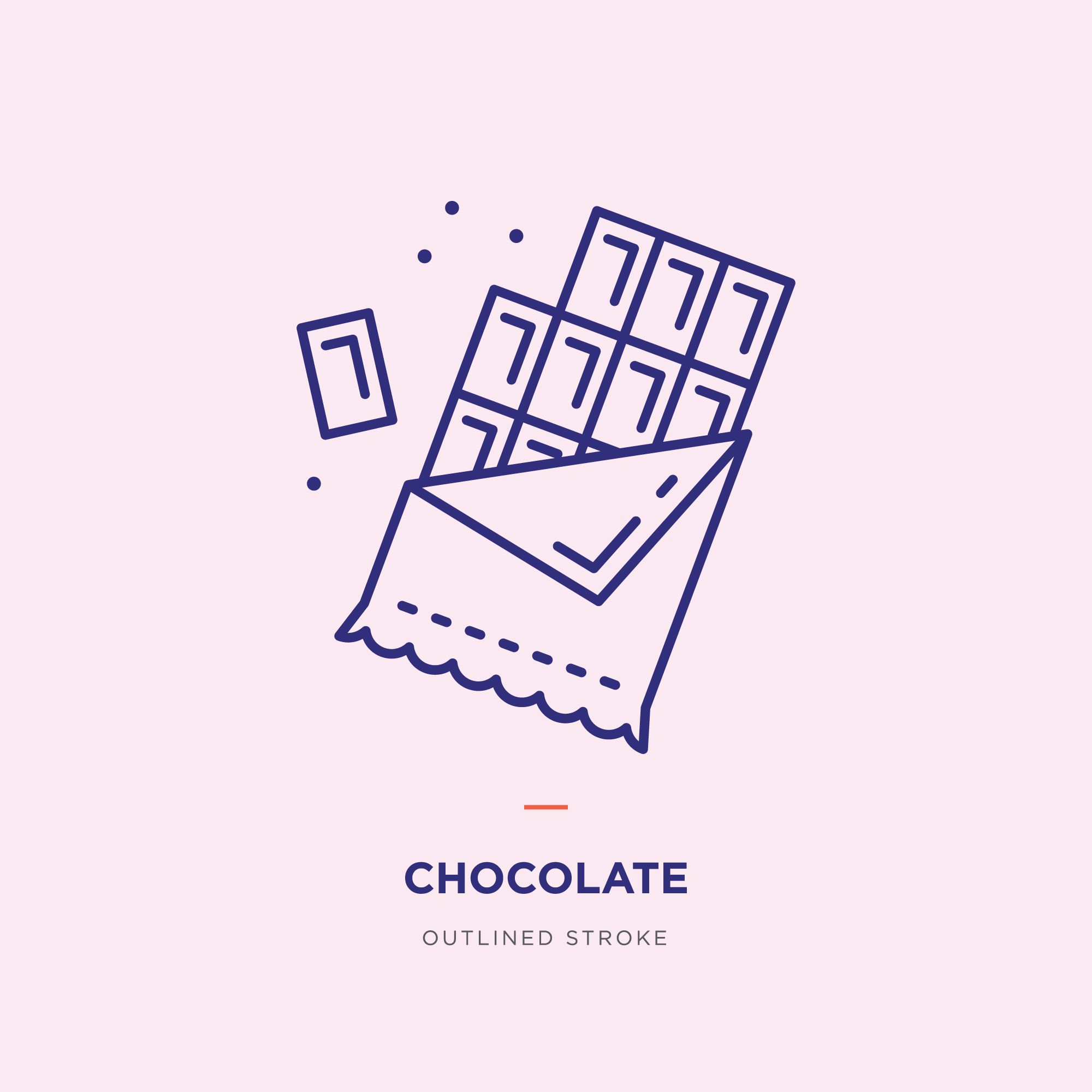 2000x2000 Chocolate Line Icons Illustration Chocolate Drawing, Graphic