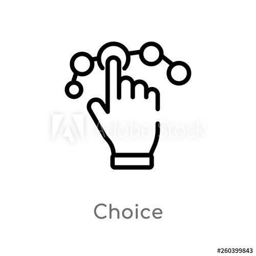 500x500 Outline Choice Vector Icon Isolated Black Simple Line Element
