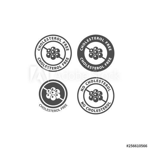 500x500 Cholesterol Free Circle Vector Icon Sign For Packaging No