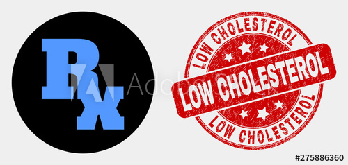 500x238 Rounded Rx Symbol Icon And Low Cholesterol Watermark Red Rounded