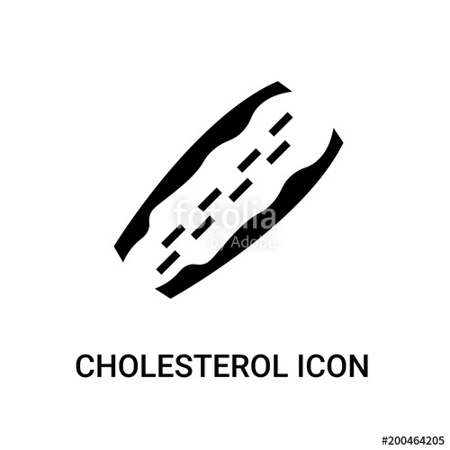 500x500 Cholesterol Icon On White Background, In Black, Vector Icon