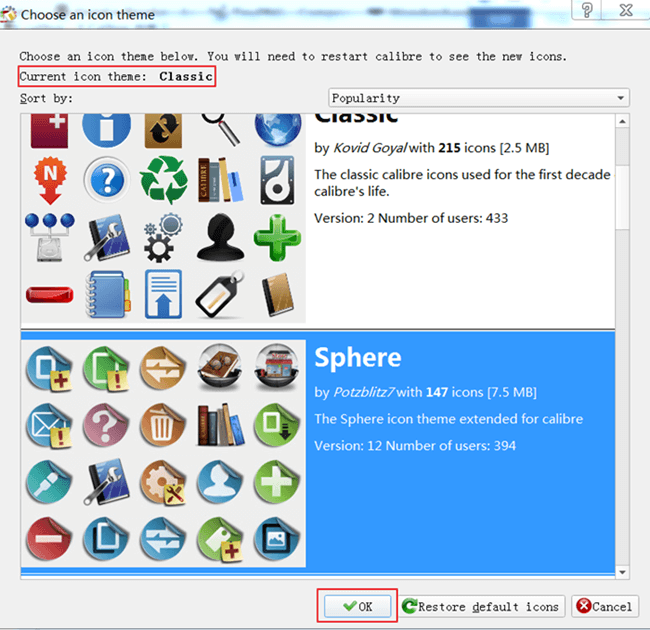 650x630 Calibre Tutorial Change The Icon Themes Of Calibre's Main Interface