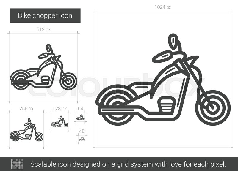 800x576 Bike Chopper Vector Line Icon Isolated Stock Vector Colourbox