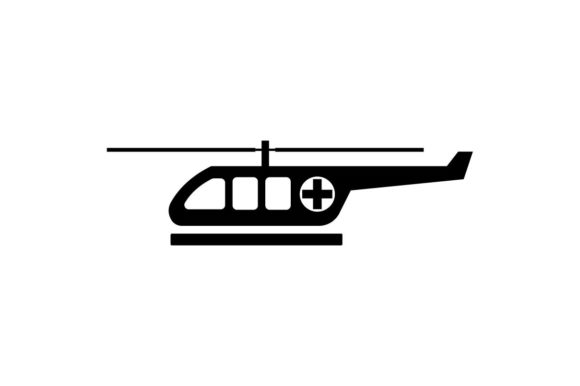 580x386 Rescue Chopper Monochrome Icon Graphic