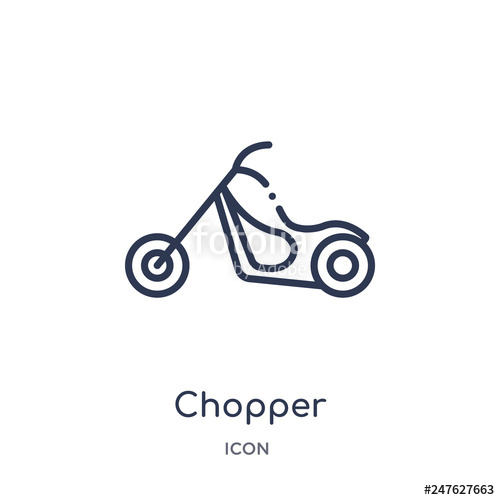 500x500 Chopper Icon From Transport Outline Collection Thin Line Chopper