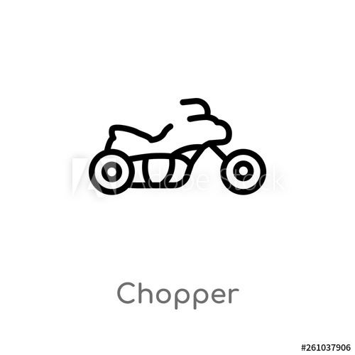 500x500 Outline Chopper Vector Icon Isolated Black Simple Line Element