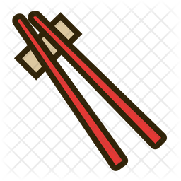 256x256 Chopsticks Icon Of Colored Outline Style