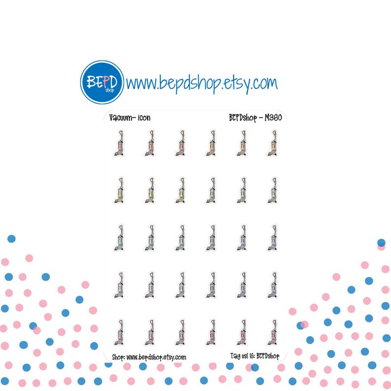 794x794 Vacuum Icon Stickers Cleaning Icon Stickers Chore Stickers Etsy