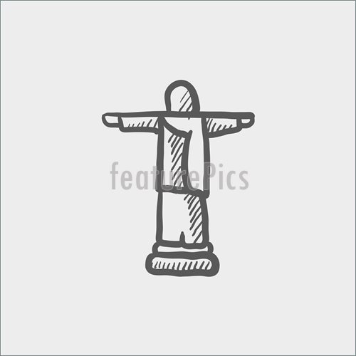 Christ The Redeemer Sketch Icon Stock Illustration 500x500 Christ The Redeemer Sketch Icon Stock Illustration