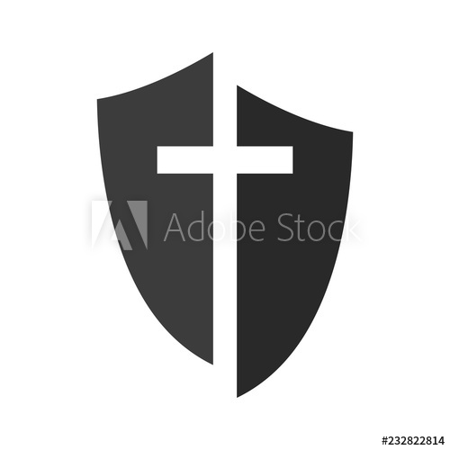 500x500 Christian Cross And Shield Of Faith Christian Church Vector Logo