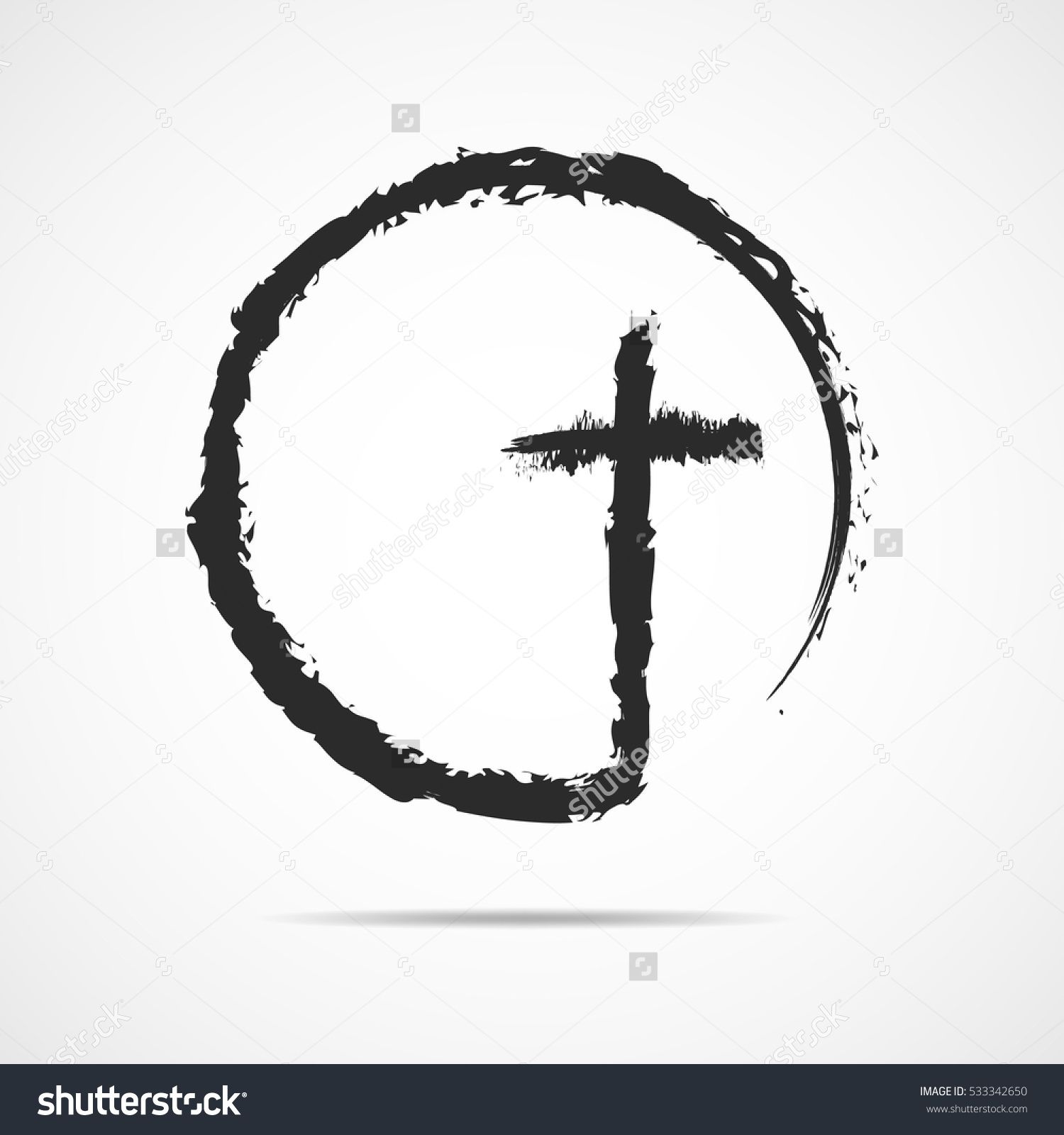 1500x1600 Christian Cross Icon In The Circle Black Christian Cross Sign