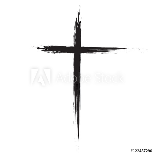 500x500 Hand Drawn Black Grunge Cross Icon, Simple Christian Cross Sign
