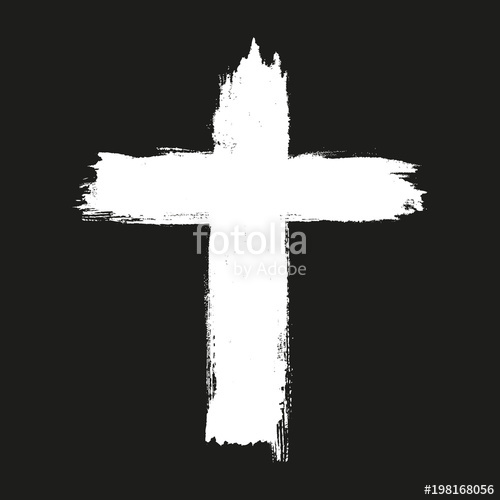 500x500 Hand Drawn Grunge Cross Icon, Simple Christian Cross Sign, Hand