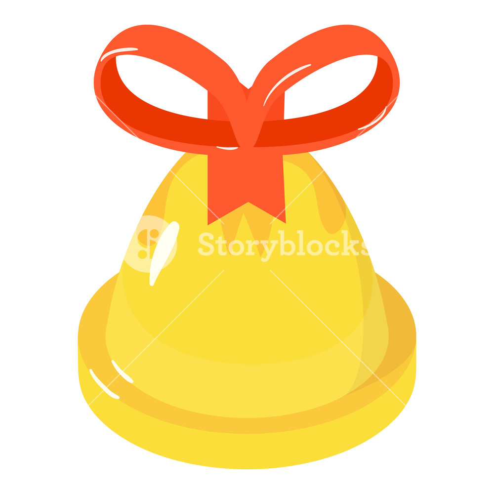 1000x1000 Christmas Bell Icon Isometric Illustration Of Christmas Bell