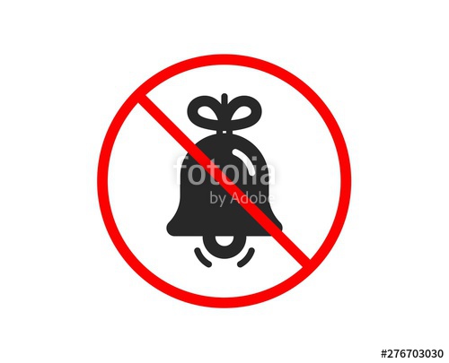 500x405 No Or Stop Christmas Bell Icon New Year Tree Decoration Sign