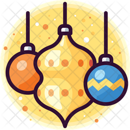 256x256 Christmas Decoration Icon Of Colored Outline Style